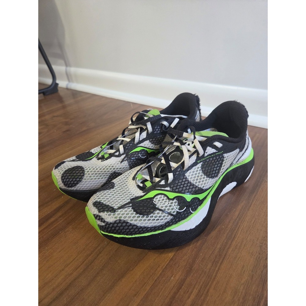 Saucony Endorphin Pro 3 Running Shoes Mens 9 White Black Green Good Panda Carbon